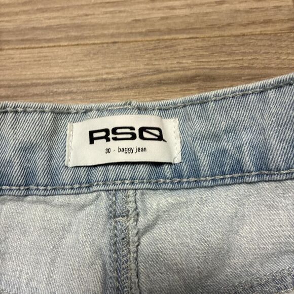 Vintage Y2K Style RSQ Baggy Jean Wide Leg Distressed Light Wash Size 30 - Picture 6 of 8